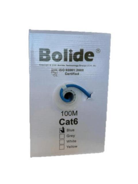 CABLE DE RED UTP BOLIDE CATEGORIA 6 BP0033-CAT6-CCAM100 BOBINA DE 100 MTS CCAM (COPPER CLAD ALUMINUM MAGNESIUM) CUBIERTA DE PVC CALIBRE 23AWG