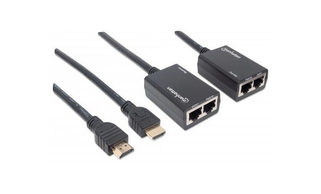 MANHATTAN EXTENSOR HDMI POR CAT5E-CAT6 DISTANCIA MAXIMA 30 METROS CABLES HDMI INTEGRADOS - Image 3