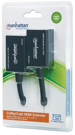MANHATTAN EXTENSOR HDMI POR CAT5E-CAT6 DISTANCIA MAXIMA 30 METROS CABLES HDMI INTEGRADOS - Image 6