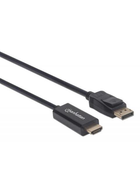 MANHATTAN CABLE DISPLAYPORT 1.2 MACHO - HDMI MACHO 4K 60HZ 1 METRO NEGRO - Image 3