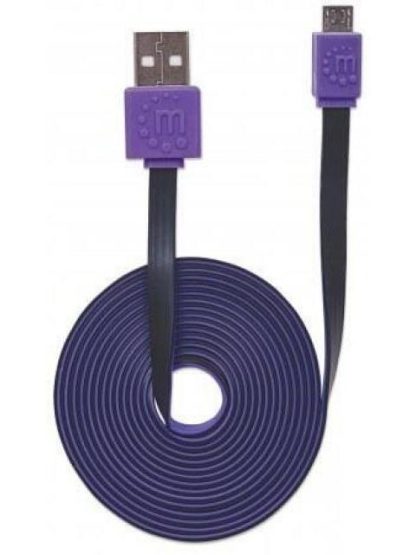 MANHATTAN CABLE PLANO USB 2.0 A MACHO - MICRO USB 2.0 B MACHO 1 METRO NEGRO-MORADO - Image 8