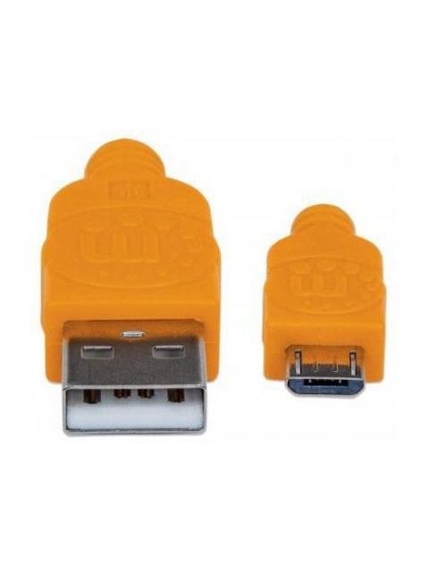 MANHATTAN CABLE CON RECUBRIMIENTO TEXTIL USB 2.0 A MACHO - MICRO USB 2.0 B MACHO 1.8 METROS AZUL-NARANJA - Image 4