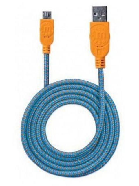 MANHATTAN CABLE CON RECUBRIMIENTO TEXTIL USB 2.0 A MACHO - MICRO USB 2.0 B MACHO 1.8 METROS AZUL-NARANJA - Image 6