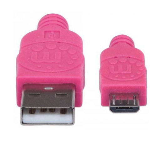 MANHATTAN CABLE CON RECUBRIMIENTO TEXTIL USB 2.0 A MACHO - MICRO USB 2.0 B MACHO 1.8 METROS ROSA-MORADO - Image 4