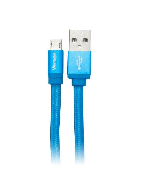 CABLE MICRO USB VORAGO CAB-113 AZUL 1 METRO BOLSA - Image 3