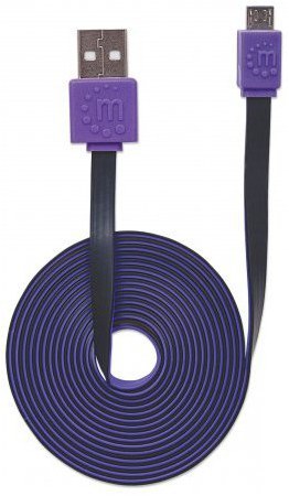 MANHATTAN CABLE PLANO USB 2.0 A MACHO - MICRO USB 2.0 B MACHO 1 METRO NEGRO-MORADO - Image 4