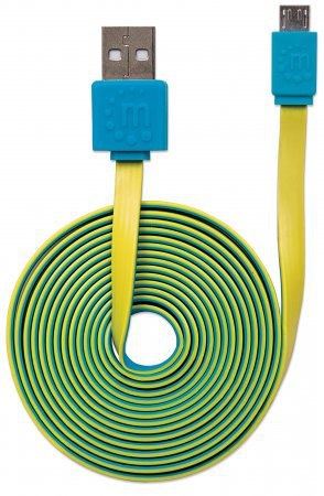 MANHATTAN CABLE PLANO USB 2.0 A MACHO - MICRO USB 2.0 B MACHO 1.8 METROS AZUL-AMARILLO - Image 6