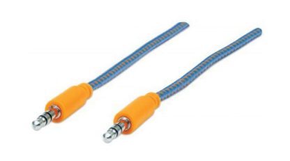 MANHATTAN 3.5MM MACHO - 3.5MM MACHO CON RECUBRIMIENTO TEXTIL 1 METRO AZUL-NARANJA - Image 2
