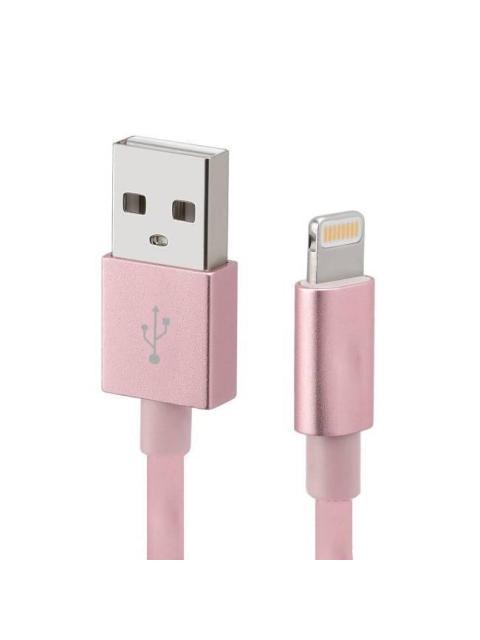 CABLE USB A A LIGHTNING COLOR ROSA. 1 METRO DE LARGO. ALTA RESISTENCIA DE MATERIALES Y CARGA RAPIDA DBGUSBLR