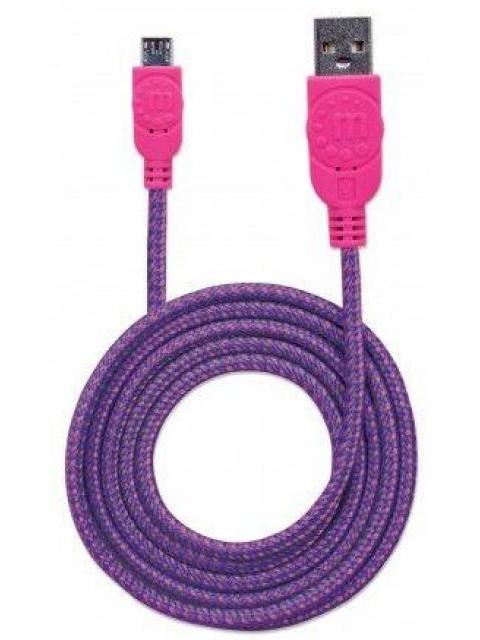 MANHATTAN CABLE CON RECUBRIMIENTO TEXTIL USB 2.0 A MACHO - MICRO USB 2.0 B MACHO 1 METRO ROSA-MORADO - Image 6
