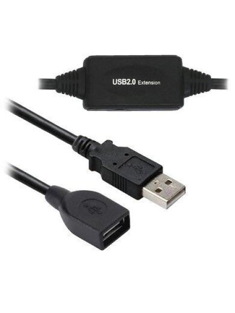 BROBOTIX CABLE DE EXTENSION USB MACHO - USB HEMBRA 20 METROS NEGRO