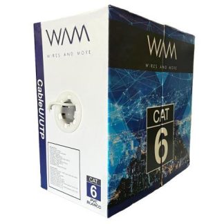 CABLE UTP CAT6 PARA INTERIOR 4 PARES 23 AWG BOBINA DE 305 MTS 100 COBRE COLOR BLANCO