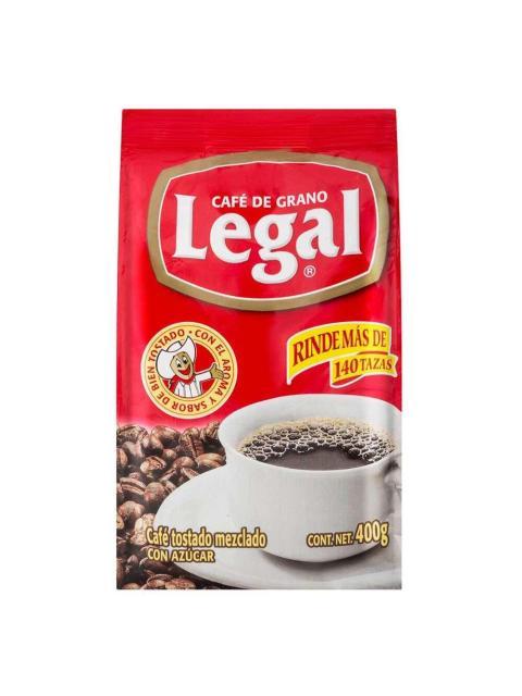 CAFE LEGAL MOLIDO TRADICIONAL EN DOY PACK DE 400 GRAMOS.