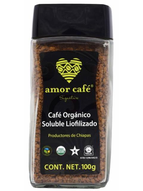 CAFE ORGANICO SOLUBLE LIOFILIZADO 100 G AMOR CAFE