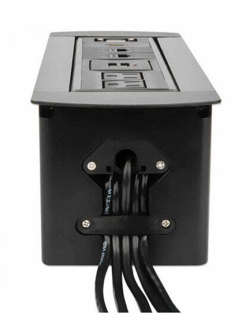 MANHATTAN CAJA PARA MESA 164856 2 PUERTOS + 2X USB NEGRO - Image 6