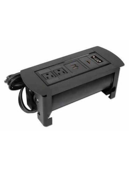 MANHATTAN CAJA PARA MESA 164832 2 PUERTOS + 2X USB NEGRO - Image 2