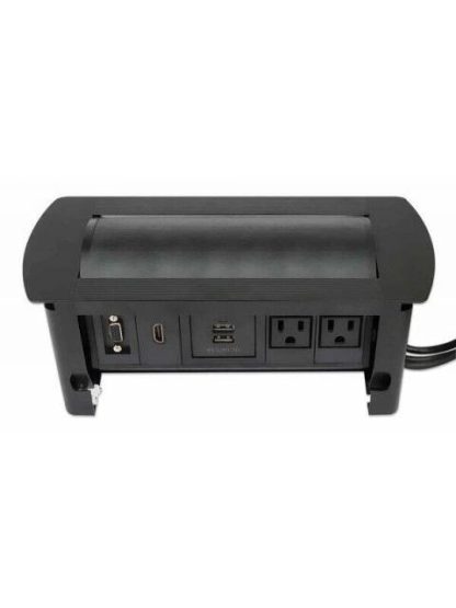 MANHATTAN CAJA PARA MESA 164832 2 PUERTOS + 2X USB NEGRO - Image 5