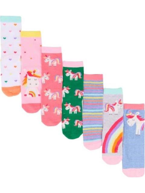 CALCETAS SET DE 7 PARES MULTICOLOR HELLODREAM