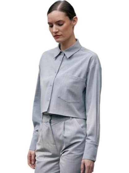 CAMISOLA CROP RAYAS GRIS HOLLY LAND - Image 2