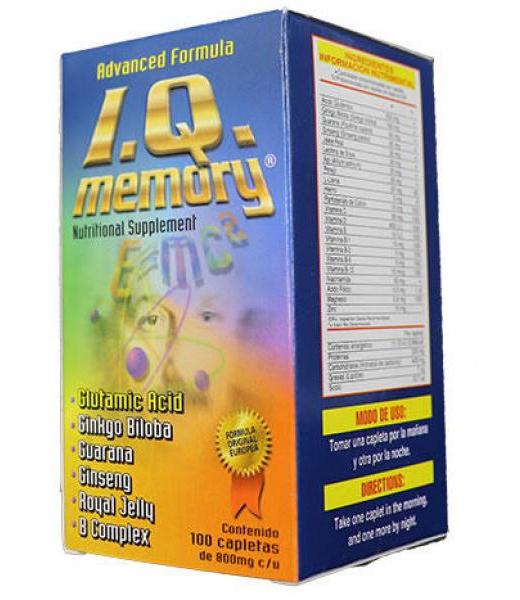 CAPLETAS I.Q. MEMORY C 100 ACIDO GLUTAMICO GINKGO BILOBAGUARANAGI NATURES P.E.T.