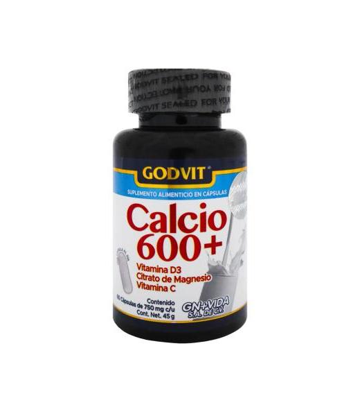 CAPS. CALCIO 600 C 60 +VIT D3 CITRATO DE MAGNESIO Y VIT C GN+VIDA