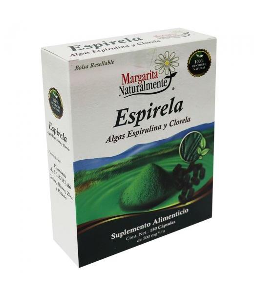 CAPS. ESPIRELA C 150 DE 500MG ALGA ESPIRULINA Y CLORELA MARGARITA SANAMENTE