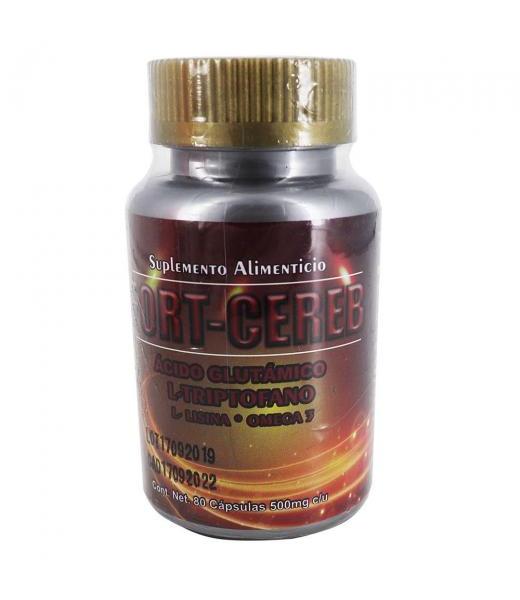 CAPS. FORT-CEREB C 80 500 MG L-TRIPTOFANO L-LISINA Y OMEGA 3 MIEL SALUD Y VIDA