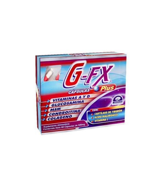 CAPS. G-FX PLUS C 60 8 CON VIT A Y D GLUCOSAMINA MSM CONDROITINA LAB. NATUTECH