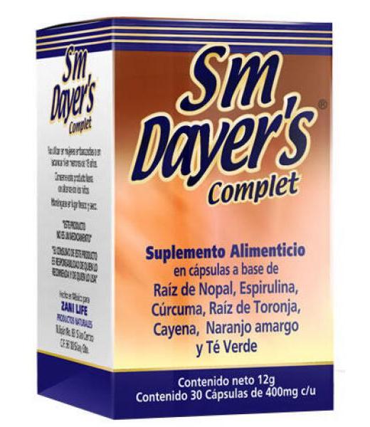 CAPS. SM DAYERS COMPLETE C 30 RAIZ DE NOPAL ESPIRULINACURCUMARAIZ ZANI LIFE