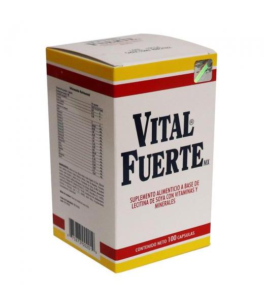 CAPS. VITAL FUERTE C 100 A BASE DE LECITINA DE SOYA CON VIT Y MIN FARMAMEDICA