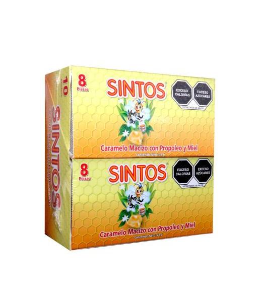 CARAMELO SINTOS CAJITA C 10 BLISTERS CARAMELO MACIZO CON PROPOLEO PRONACEN