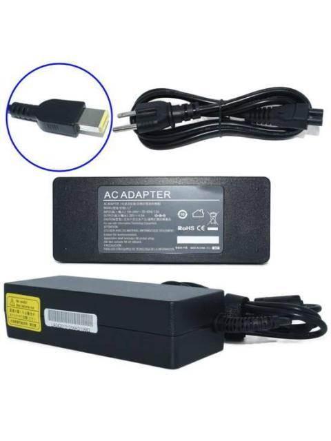 CARGADOR - ADAPTADOR PARA LAPTOP ACLENOVOCUADRADA GENERICO DE 90W 20V-4.5A PUNTA CUADRADA AMARILLA