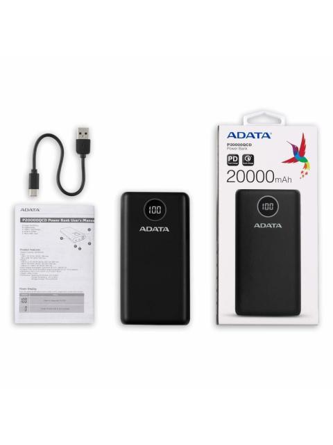 CARGADOR PORTATIL ADATA P20000QCD 20.000MAH NEGRO - Image 7