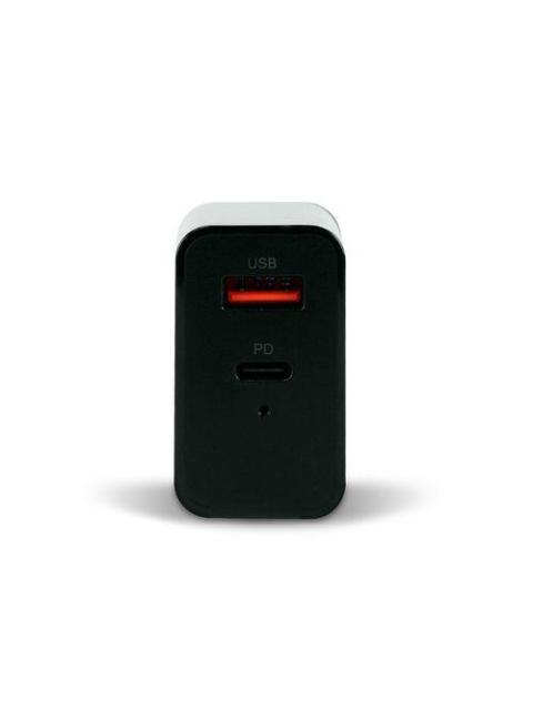 CARGADOR UNIVERSAL VORAGO QUICK CHARGE DOBLE ENTRADA USB-C - USB-A 20W NEGRO AU-350-BK - Image 3