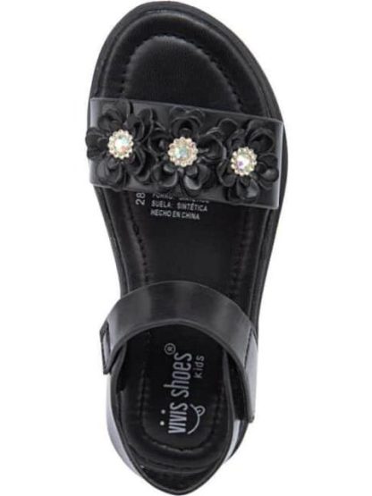 SANDALIA FLORES NEGRO VIVIS SHOES KIDS - Image 4