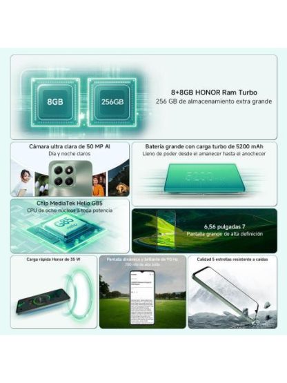 CELULAR HONOR X6B PLUS 256 GB 8GB RAM VERDE FORESTA - Image 2