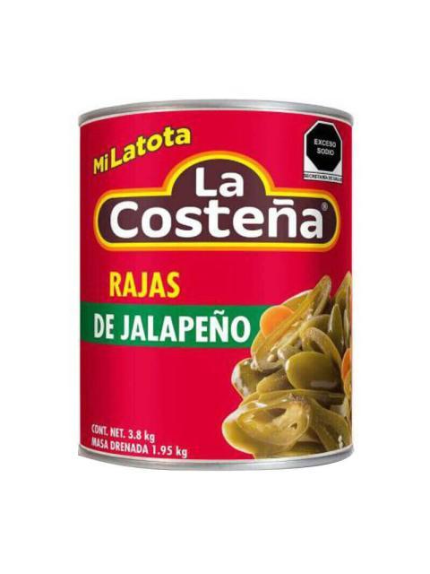 CHILES JALAPEÑOS RAJAS LA COSTEÑA 3.8 KG