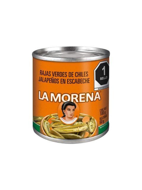 CHILES JALAPEÑOS RAJAS VERDES LA MORENA 100 GR