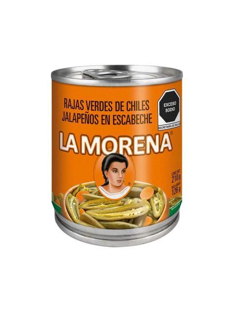 CHILES JALAPEÑOS RAJAS VERDES LA MORENA 210 GR