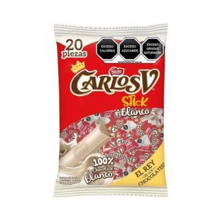 CHOCOLATE CARLOS V BLANCO STICK BOLSA CON 20 PIEZAS