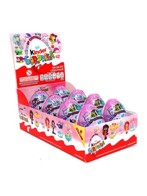 CHOCOLATE HUEVO KINDER SORPRESA NINA 8 PIEZAS DE 20 GR