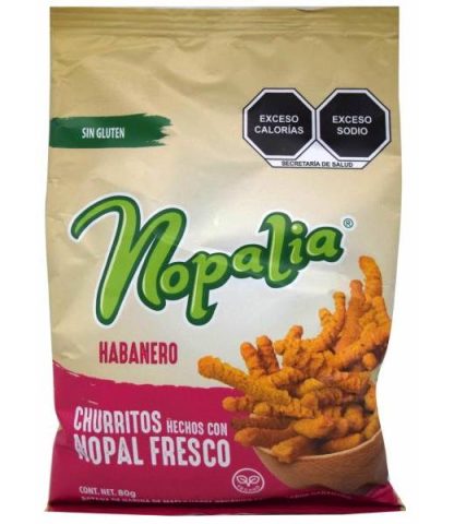 CHURRITOS DE NOPAL HABANERO 80 G NOPALIA