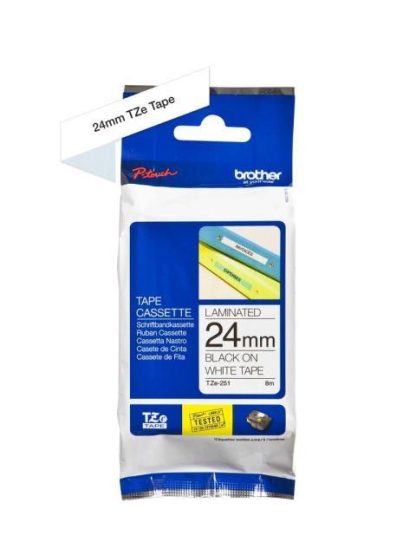 CINTA BROTHER TZE251 NEGRO EN BLANCO 24MM X 8M SIN EXTRA FUERTE - Image 2