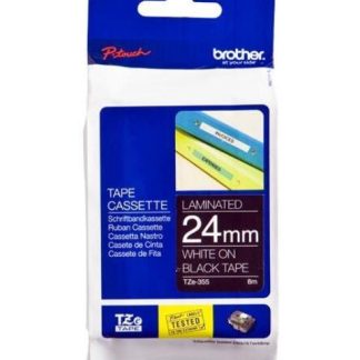 CINTA BROTHER TZE355 BLANCO SOBRE NEGRO 24MM X 8M