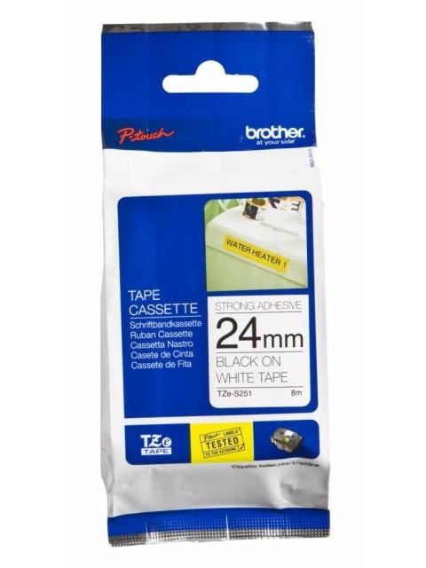 CINTA BROTHER TZE-S251 NEGRO SOBRE BLANCO 24MM X 8M