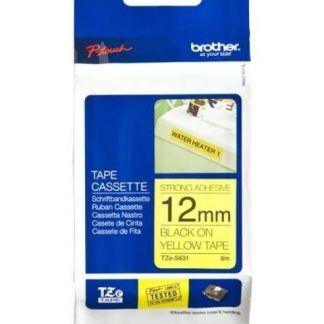 CINTA BROTHER TZES631 NEGRO SOBRE AMARILLO 12MM X 8M