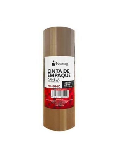 CINTA DE EMPAQUE CANELA NEXTEP NE604C USO GENERAL 48MM X 50 MTS PAQUETE CON 6 PIEZAS