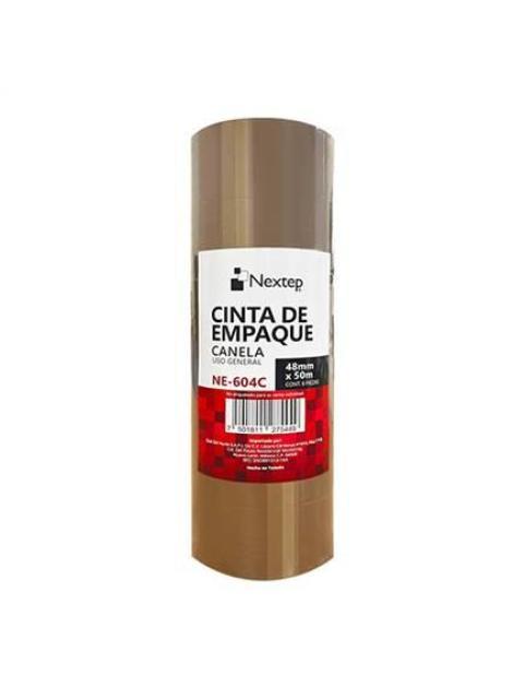 CINTA DE EMPAQUE CANELA NEXTEP NE604C USO GENERAL 48MM X 50 MTS PAQUETE CON 6 PIEZAS