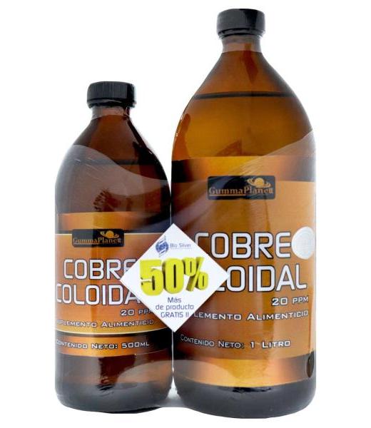 COBRE COLOIDAL 1000 ML + 500 ML GRATIS 20 PPM GUMMA CORPORATION