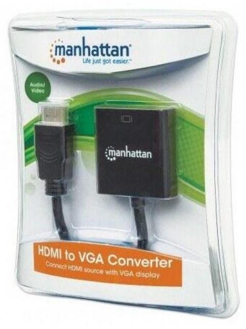 MANHATTAN ADAPTADOR HDMI MACHO - VGA HEMBRA 22CM NEGRO - Image 7